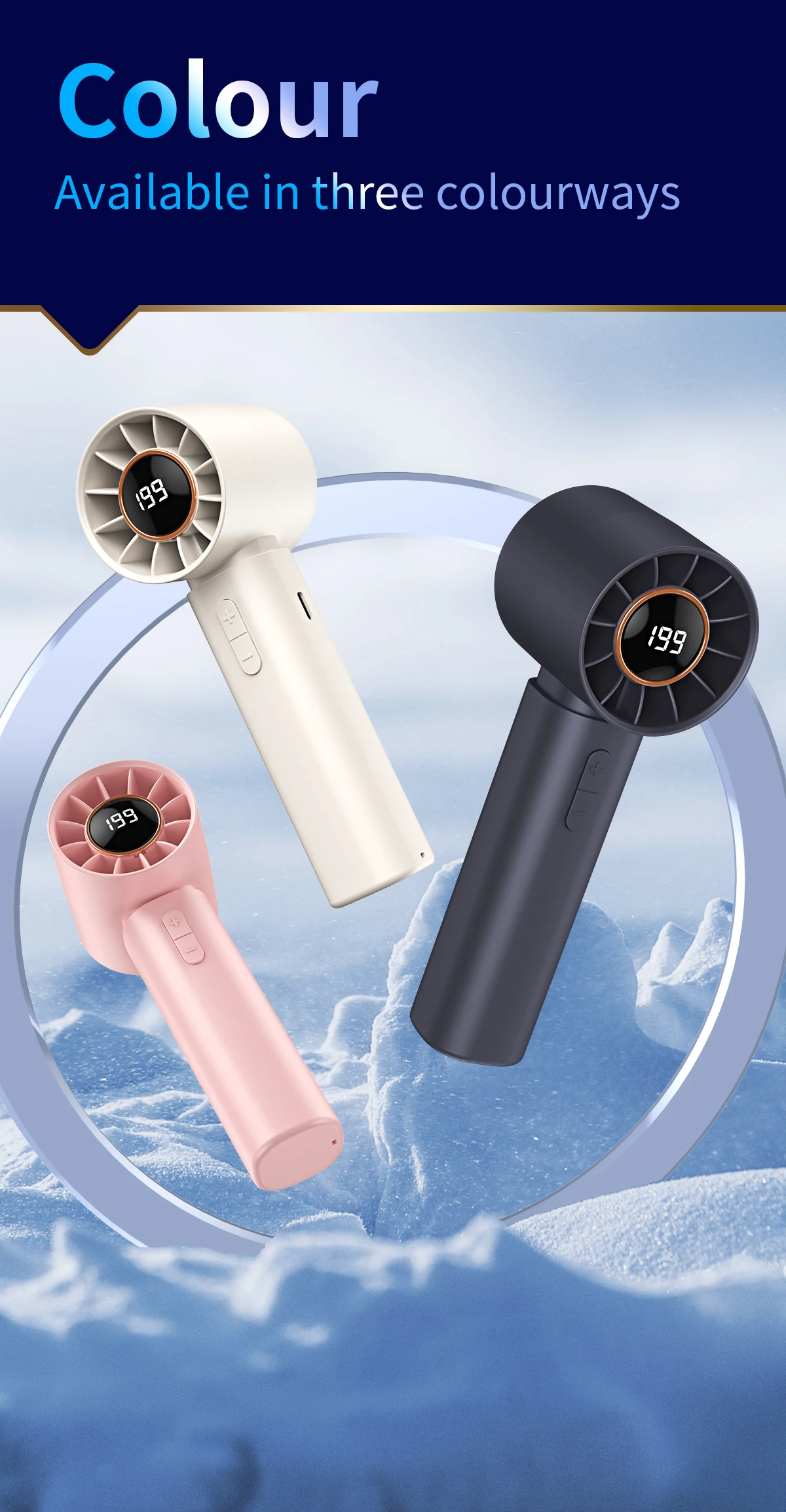 T12 مروحة كهربائية شاشة ديجيتال التوربينات الخالية من الشفرة عالية السرعة المحمولة مروحة صغيرة USB شحن مروحة صغيرة محمولة صغيرة