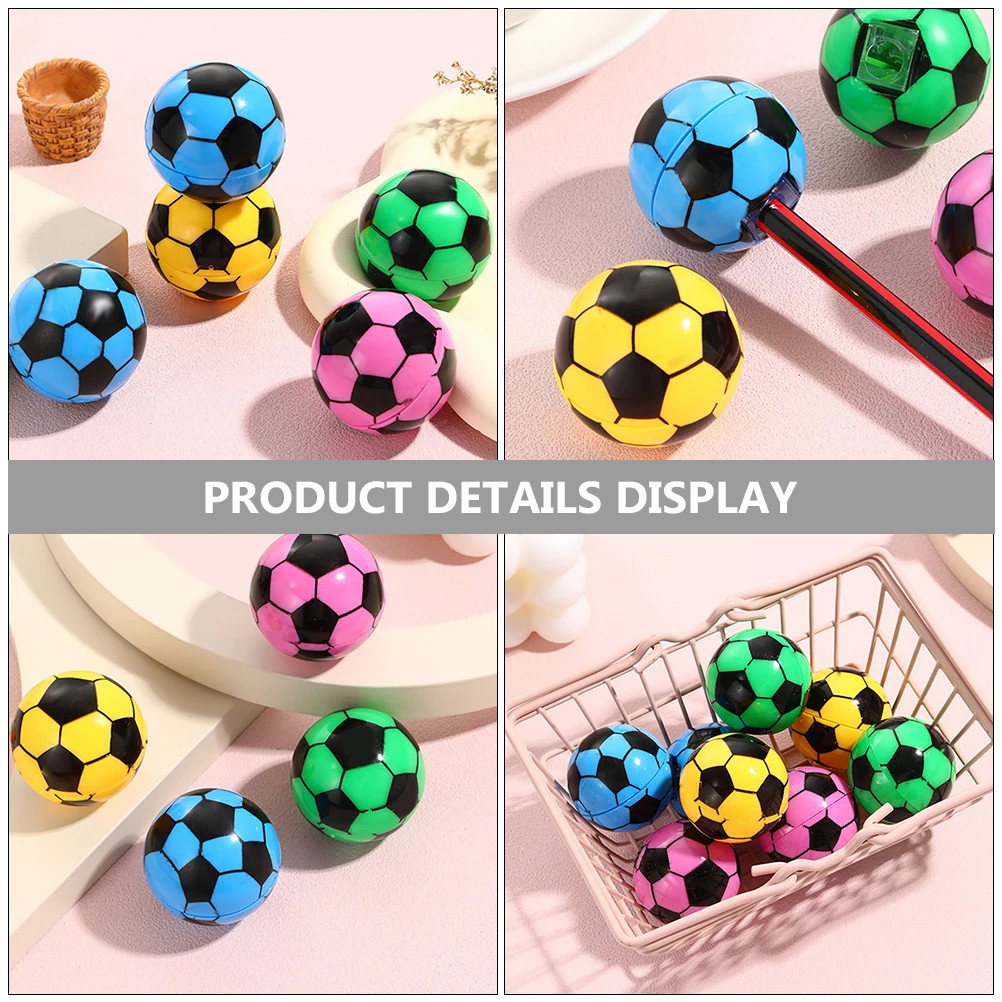 

20pcs Colorful Soccer Pencil Sharpener Handheld Plastic Student Supplies Lightweight Mini Portable Sharpeners