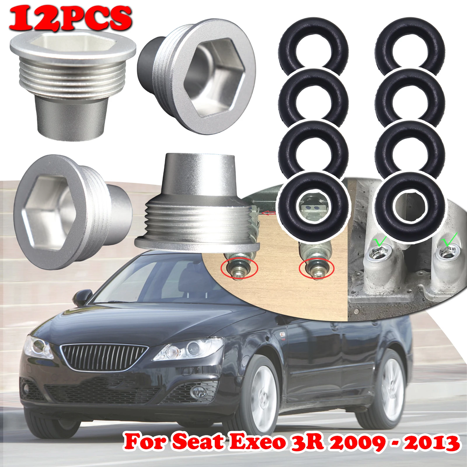 

Fuel Injector Insert Cup Seat For Seat Exeo 3R Control Engine Gasket O-Rings Nozzle Sealing 035906149A Set Kit 2009 - 2013 1.8T