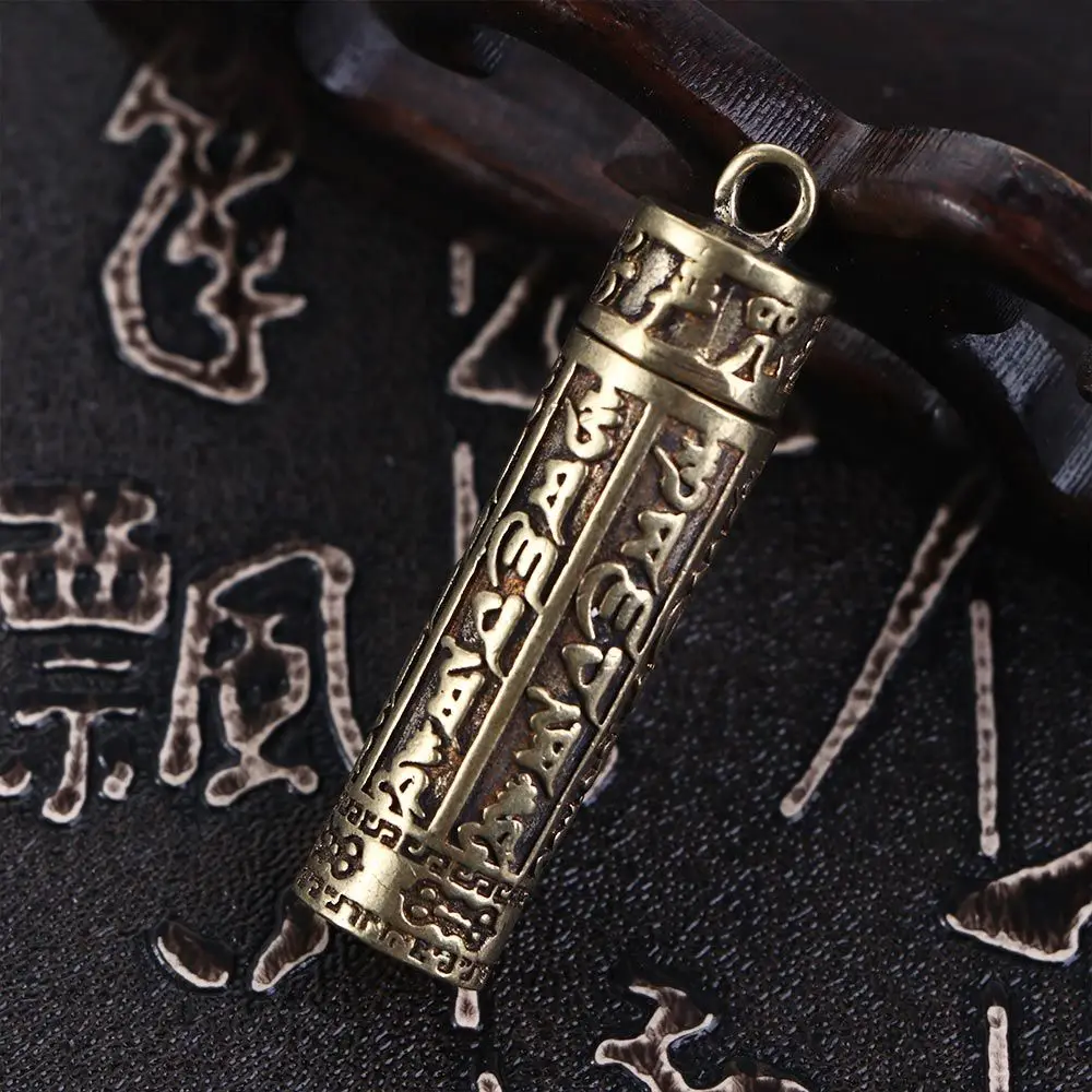 기념품 원통형 상자 열쇠 고리 조각 성경 불교 펜던트 의학 알약 상자 목걸이 펜던트 여행 알약 케이스