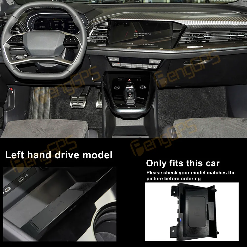 

For Audi Q4 e-tron 2022 Center Console Storage Car Wireless Charger Mobile Phone QI 15W iPhone Magsafe Fast Charging Accessories