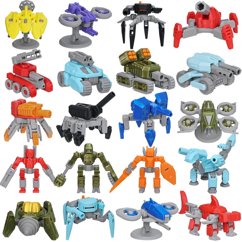 Juguetes de la Serie Mini Máquina de Guerra Impresa en 3D, Drones y Tanques, con Articulaciones Móviles, Modelos de Personajes para Armar, para Niños