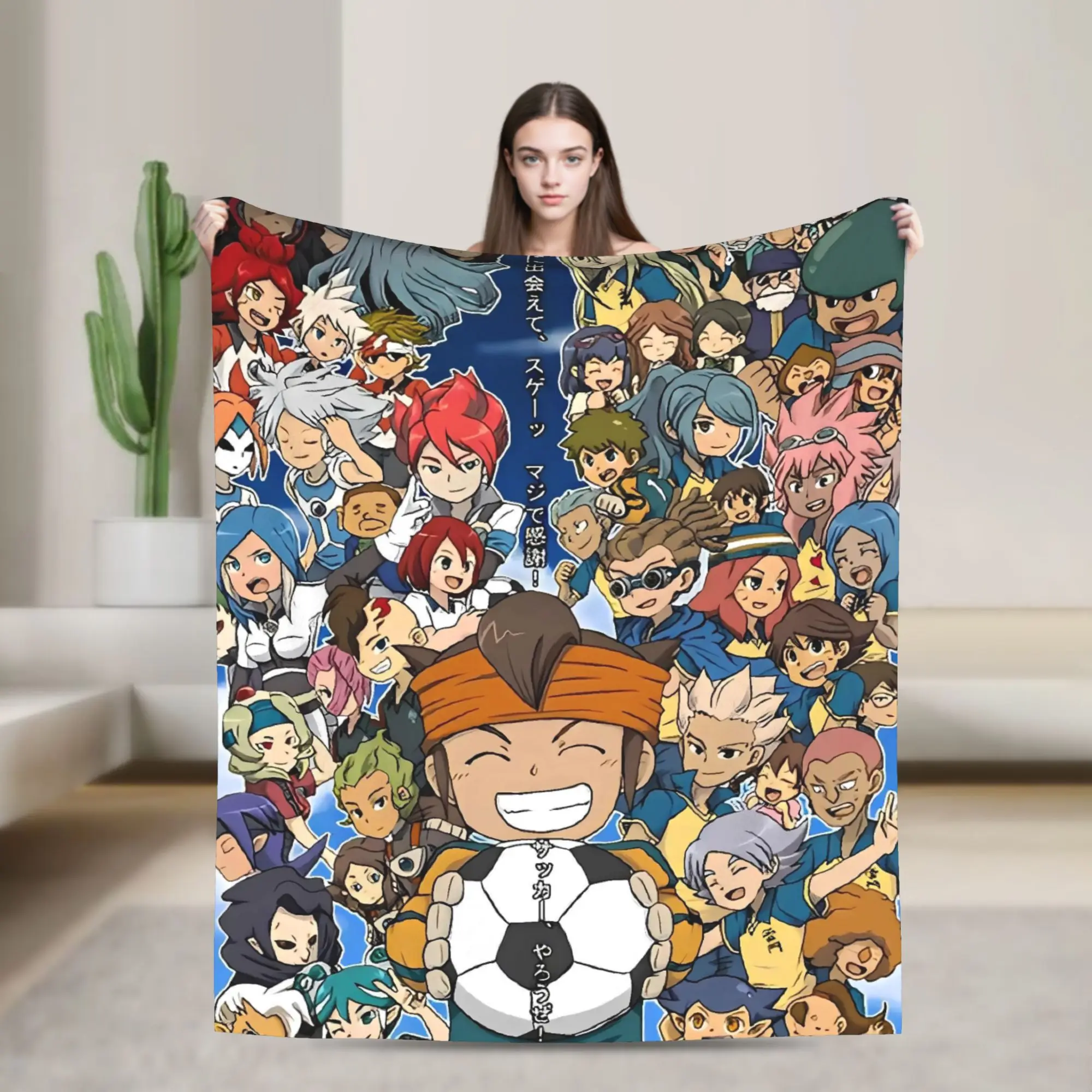 Inazuma Eleven Axel Blaz gouenji  Blanket  Camping Flannel Throw Blanket For Couch Bed Super Soft Custom DIY Quality Bedspread