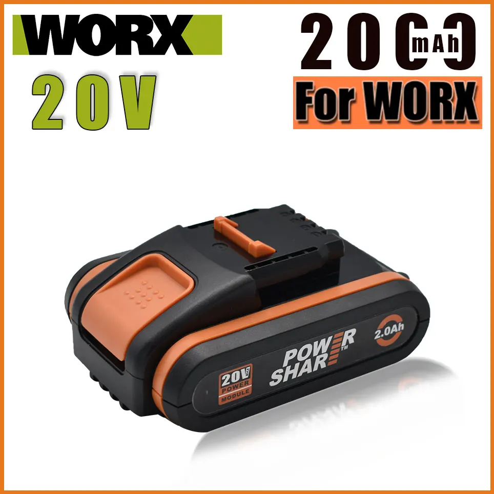 Worx 20V Lithium battery 2.0Ah Rechargeable WA3551 WA3553 WA3553.1 WA3570 for All WORX Electric and Garden Tools