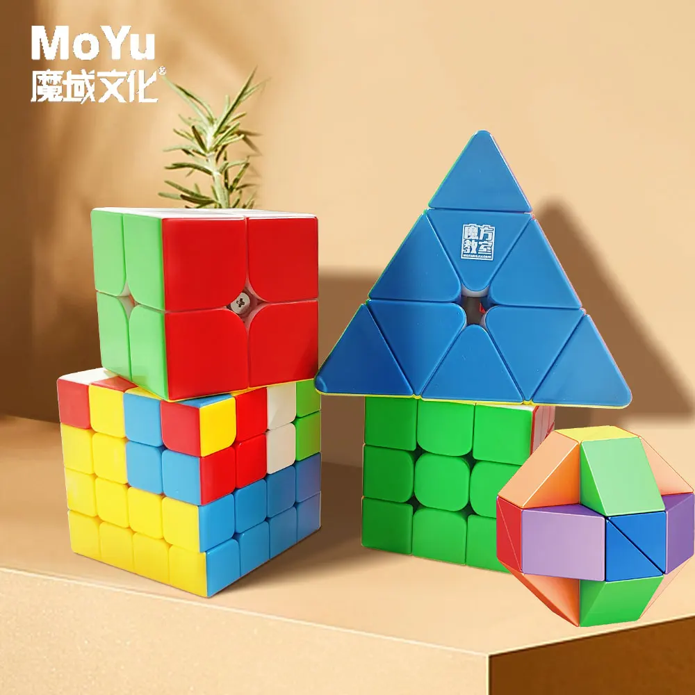 MoYu Meilong 3x3x3 Magic Cube Set 2x2 3x3 4x4 Pyramid Speed Cube Set Magic Ruler Speed Puzzle Toys Cubo Magico With Gift Box