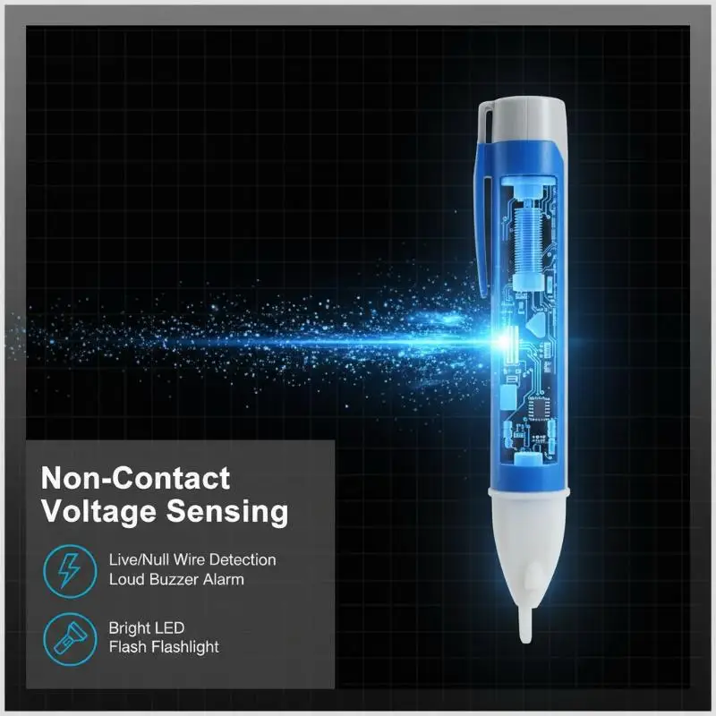 Compact Non Contact AC Voltage Detector Pen 90-1000V Induction Tester for Travel RV Electrical System Inspection