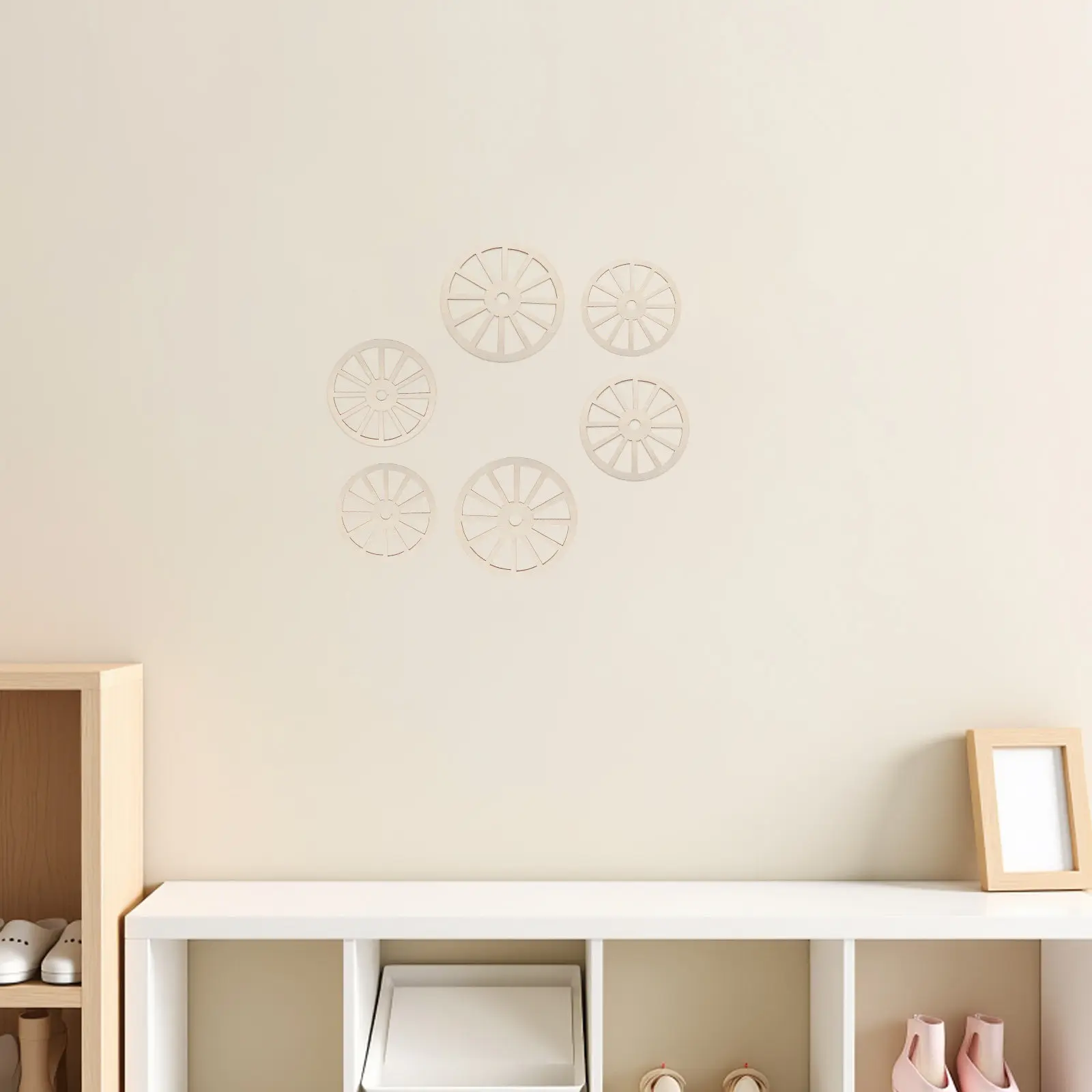 

60pcs Wooden Gear Embellishments Unfinished Wood Disks Natural Slices With Holes For Diy Craft Wall Art Home Decor Rustic