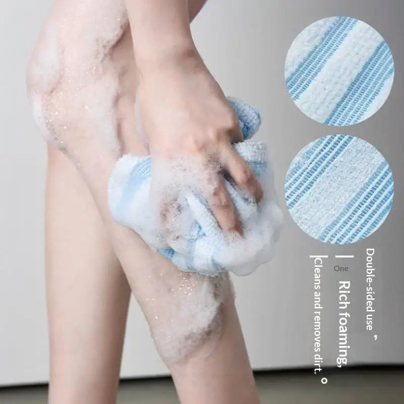 Exfoliating Back Rubbing Wash Cloth Nylon Towel Brush Body Scrub Shower Sponge Body Bathroom Accessories