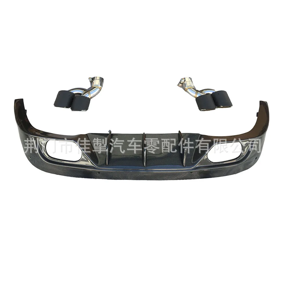 مناسبة لشفة خلفية من ألياف الكربون جاكوار XE، فوهة الذيل، صف مزدوج، سبويلر خلفي محيطي للسيارة بأربعة خارجية