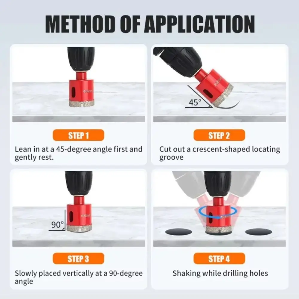 6-35mm Diamond Hole Drill Diamond Coated Grinding Head Tile Hole Opener Durable M10 Tile Drilling Drill Bit