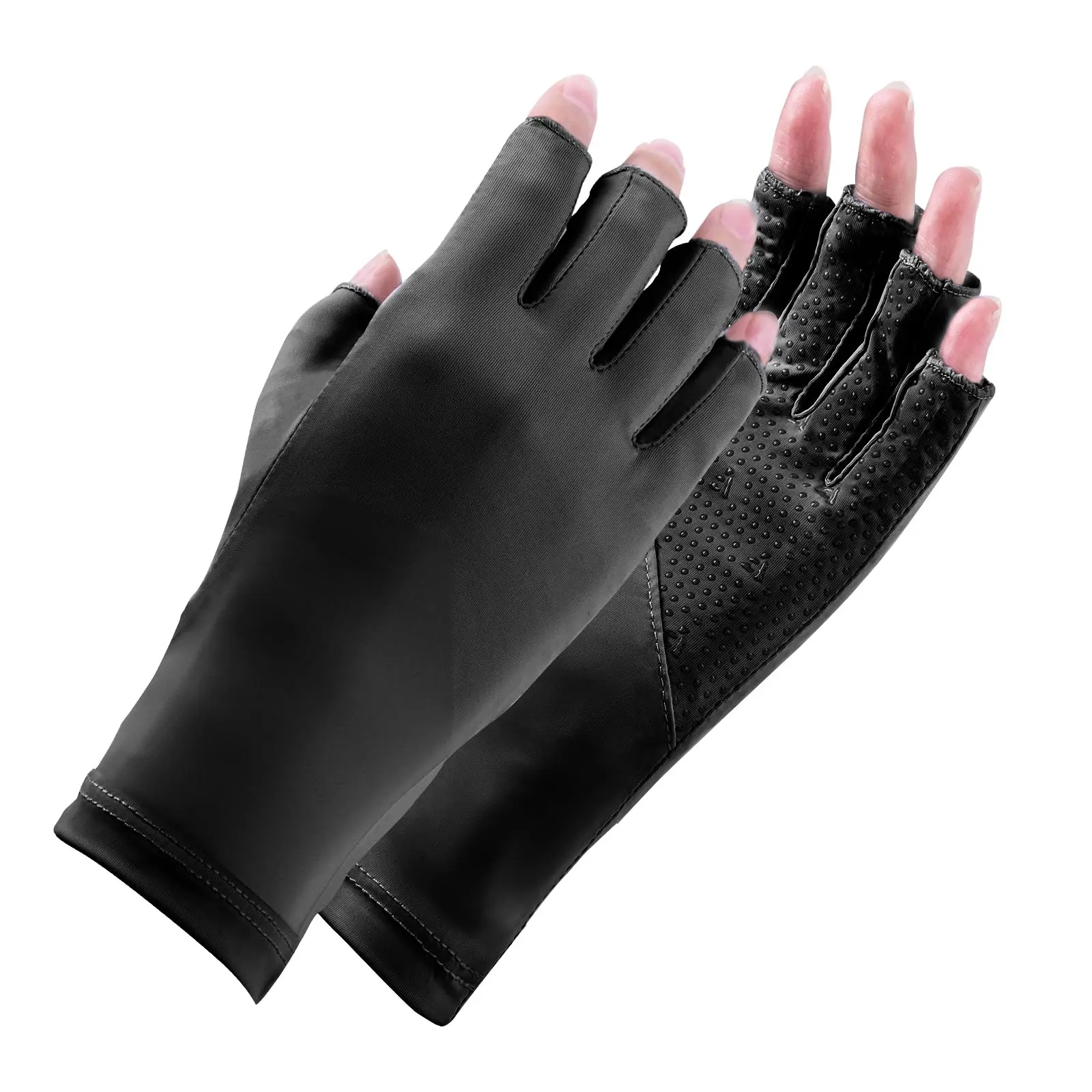 Fingerless Sun Protection Gloves UPF50+ Cooling Ice Silk Anti-slip UV Block Breathable for Fishing Cycling Outdoor Activities