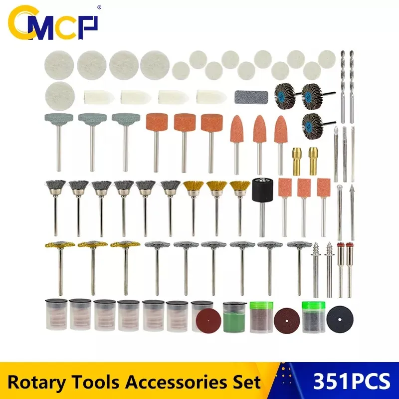 

CMCP Dremel Style Accessories Abrasive Tools 351pcs Wood Metal Engraving Electric Rotary Tool Accessory for Dremel Bit Set