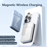 20000mAh Magnetic Wireless Power Bank 22.5W Fast Charging for iPhone 16 15 14 13 X Samsung Huawei Xiaomi Powerbank Magnetic Ring