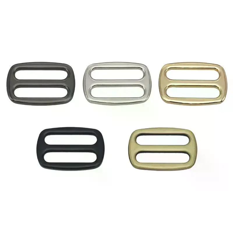 1Pcs Middle Center Bar Adjuster Buckle Metal Three Glide Slide Buckle For Leather Craft Bag Strap Webbing 13/15/20/25/32/38/50mm