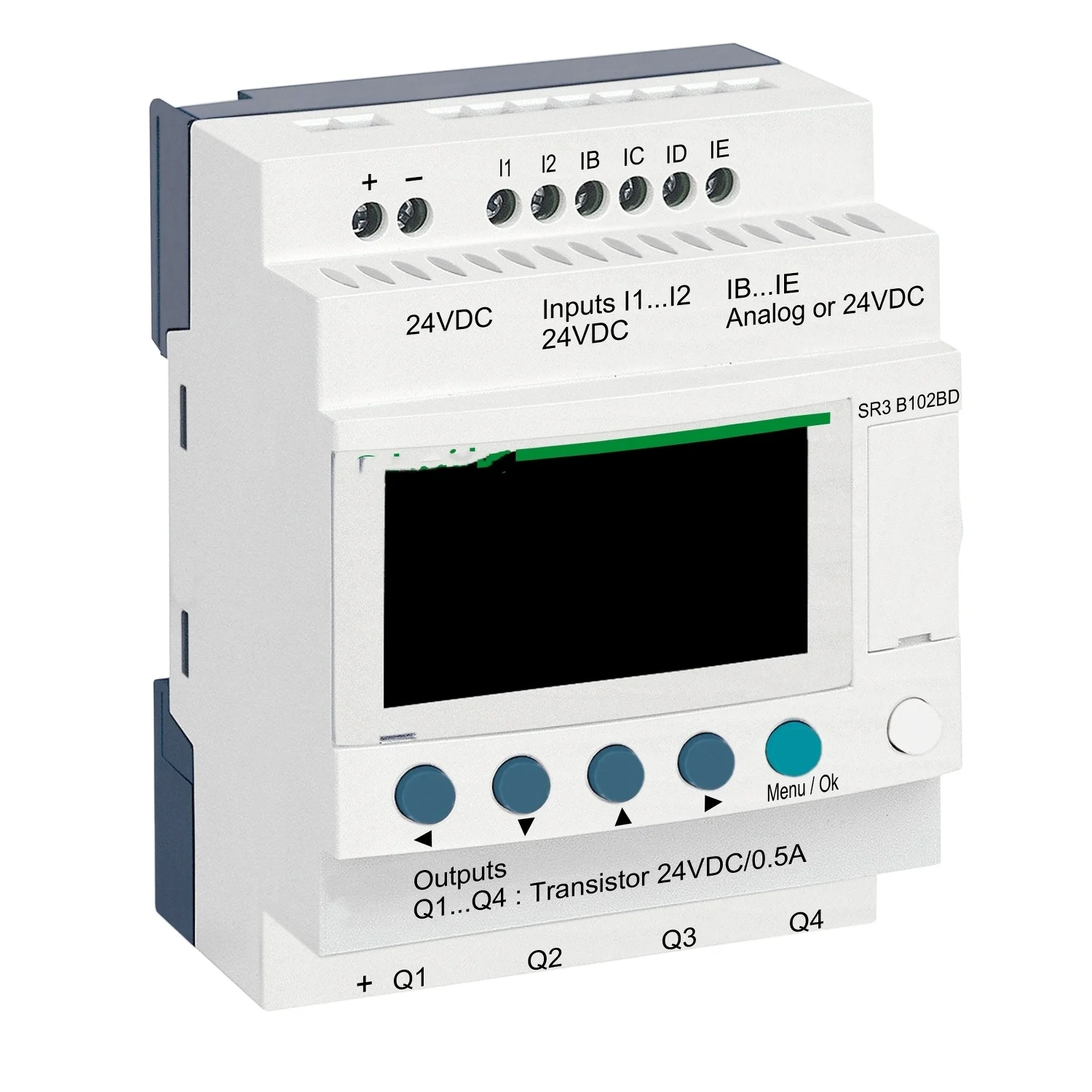 

SR3B102BD modular smart relay Zelio Logic - 10 I O - 24 V DC - clock - display