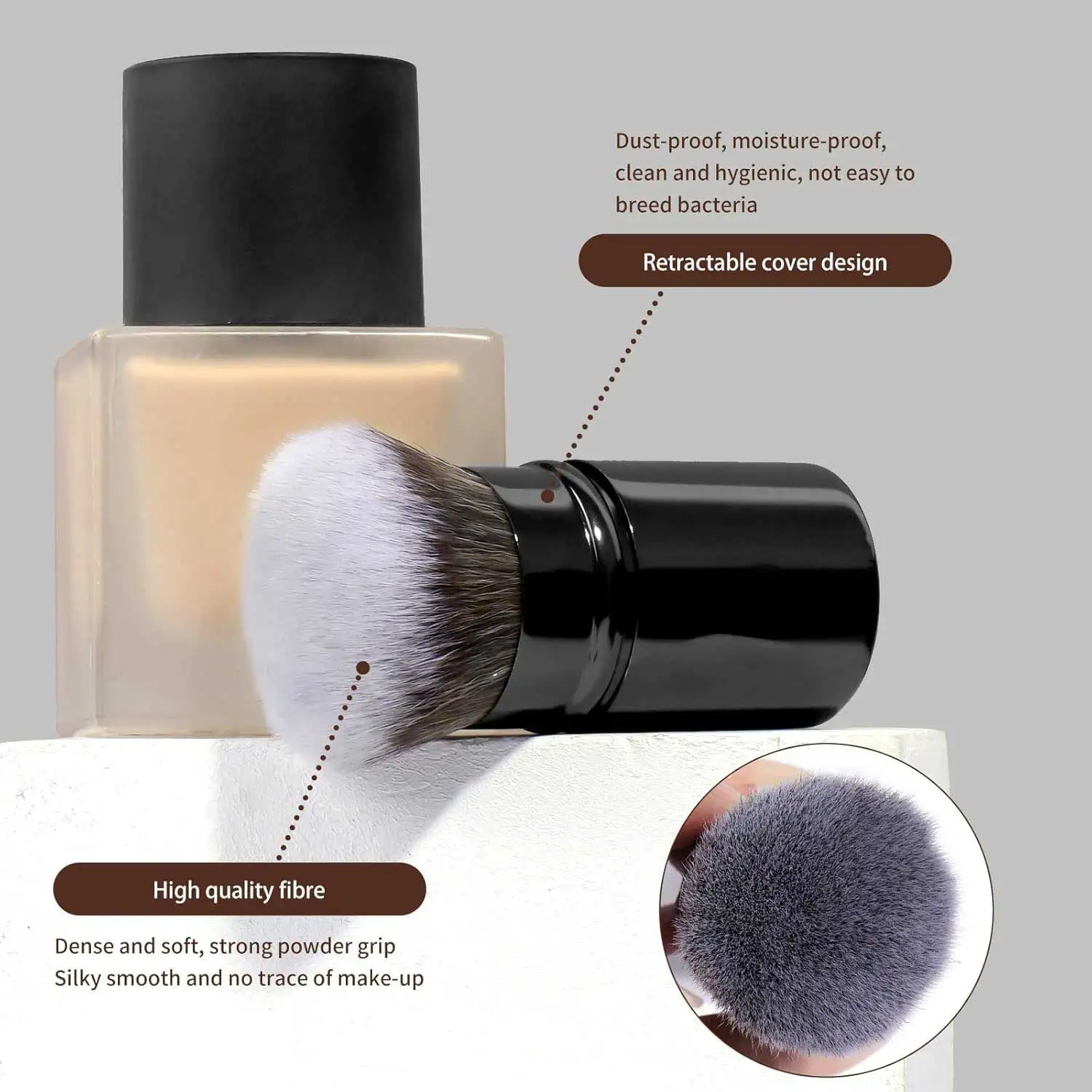 مجموعة فرش مكياج كريم الأساس مكونة من 20 قطعة، فرشاة كونتور كابوكي مزدوجة الأطراف لمزج البودرة السائلة وأحمر الخدود ومكياج الوجه أيضًا #6