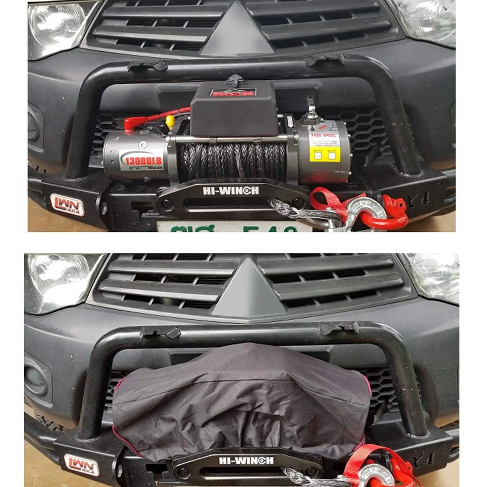 

2X 600D Winch Dust-Proof Cover 5000LB-13000LB Pound Capacity Range Waterproof Winch Cover Car Accessories