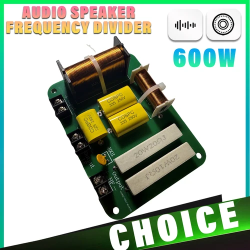 Imagen 1 del producto Divisores de frecuencia de altavoz HiFi de 600W, placa de circuito de filtro cruzado de Audio para cine en casa, altavoces DIY, agudos, graves altos