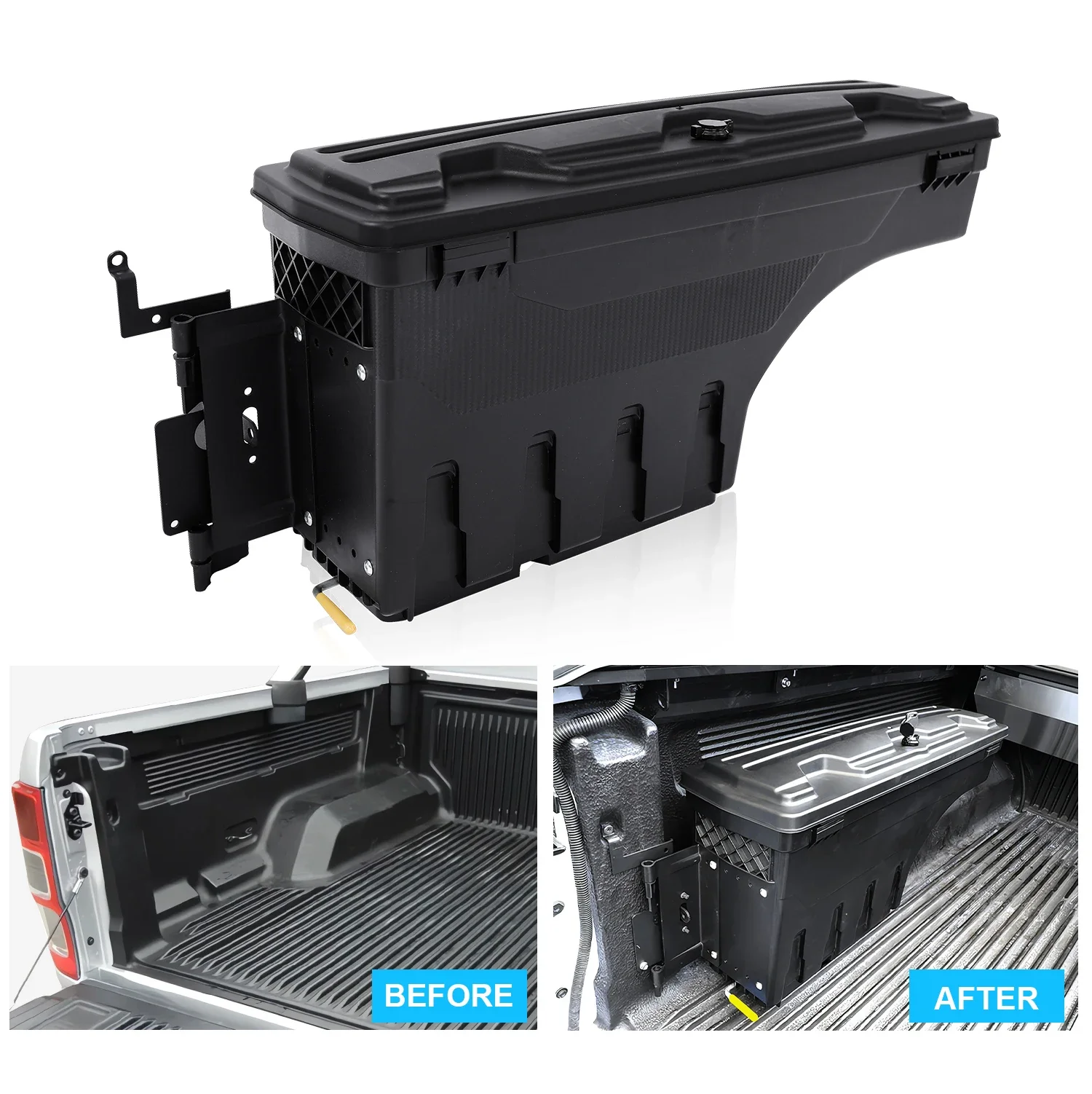 Toolbox Storage Tailgate Swing Case Storage Tool Box for Ford Ranger T7 2015-2018 WILTRAK Black 4x4 Car Accessories Styling 1PCS