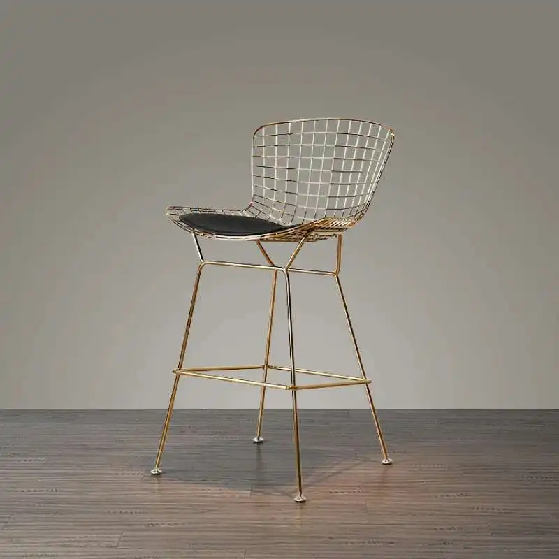 Luxury Dinning Bar Chairs Nordic Office Manicure Makeup High Bar Chairs Soft Leather Taburetes Altos Kitchen Furniture YY50BC