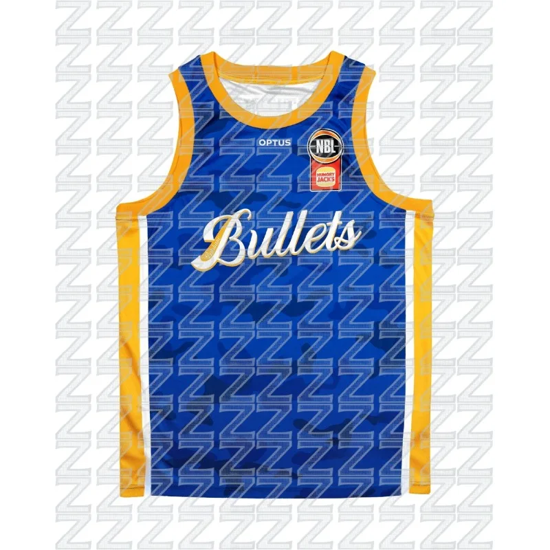 Brisbane Team Playing Youth Basketball League Training Uniforms, Fitness Sports Vests, Blue Camouflage Basketball Vests