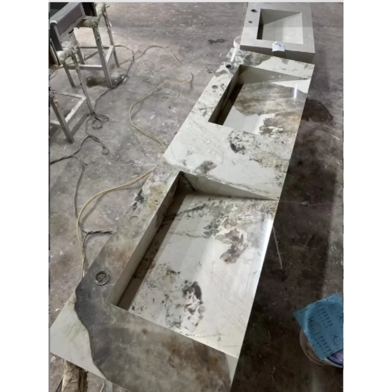 

Customized rock slab, single and double basin