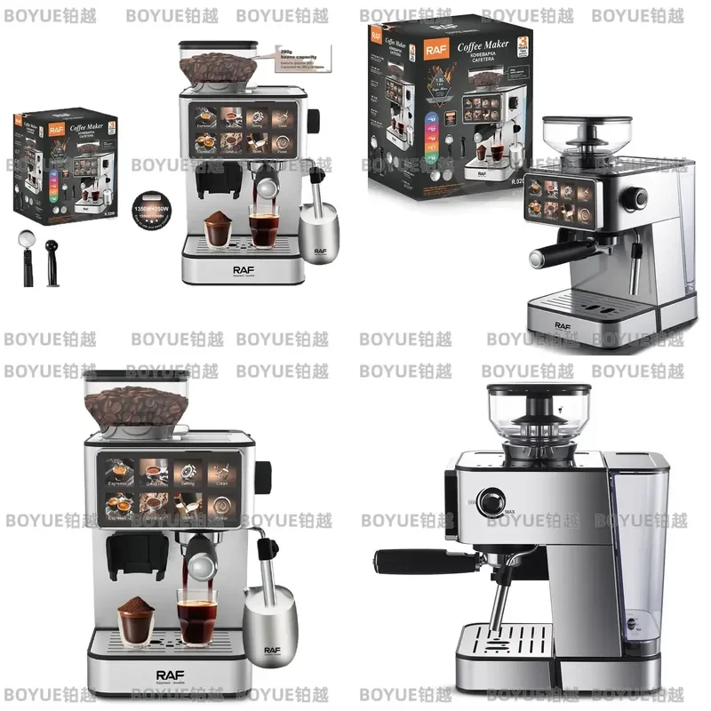 for US Standard Touch Screen Espresso Machine Italian Bean Grinding Pump Pressed 3 in 1 Fancy Coffee Maker