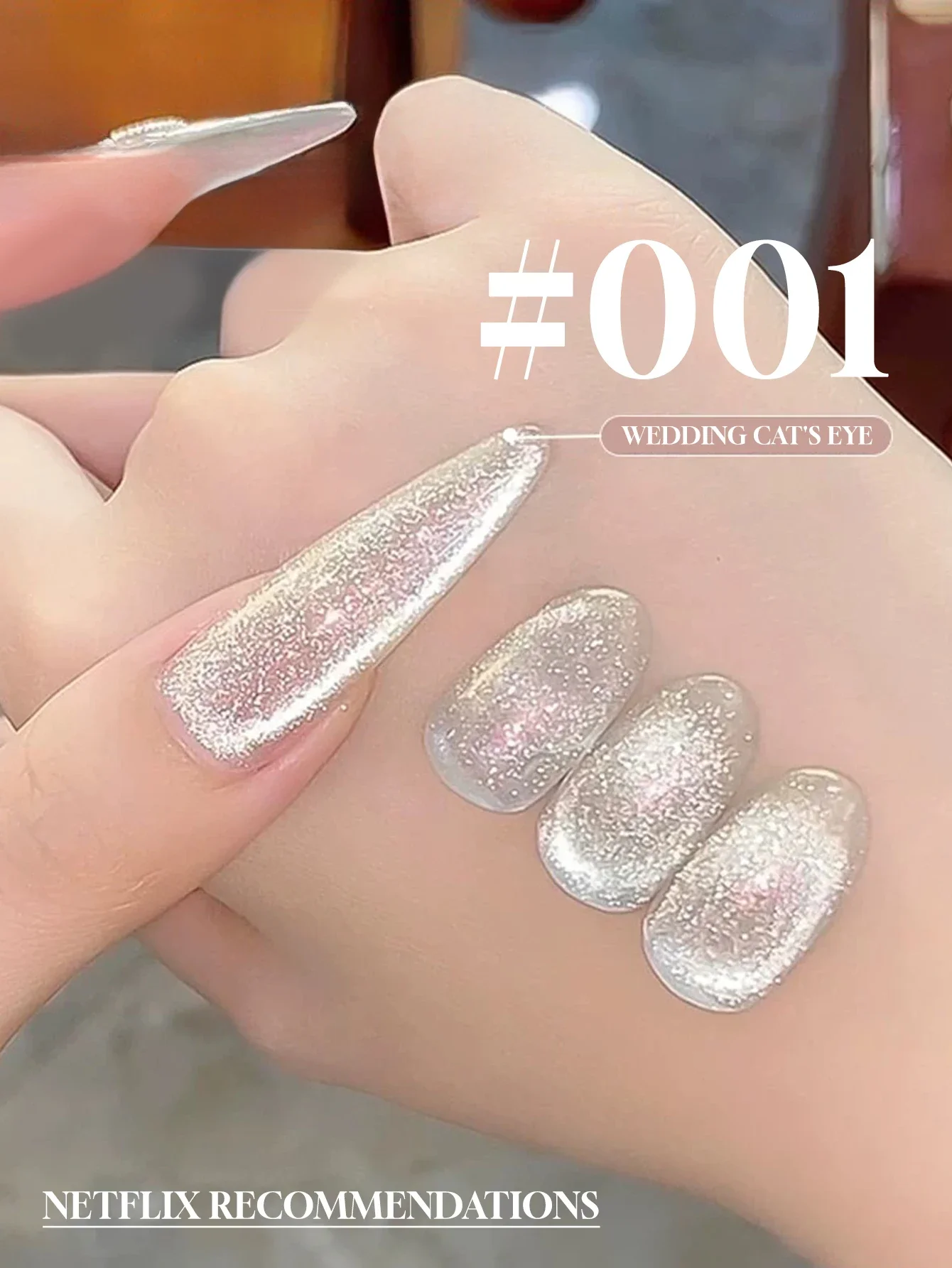 3 Colors Ice Clear White Glass Bead Magnetic Cat Eye Gel 12ML, MIANEL Summer Nail Polish, Single Piece Nail Salon DIY Supplies