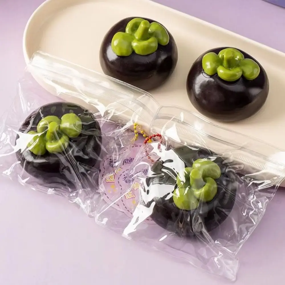 Portable Hand Relax Mangosteen Squeeze Simulation Soft Texture Fruit Squishy Slow Rebound Pinch Sensory Children Gifts