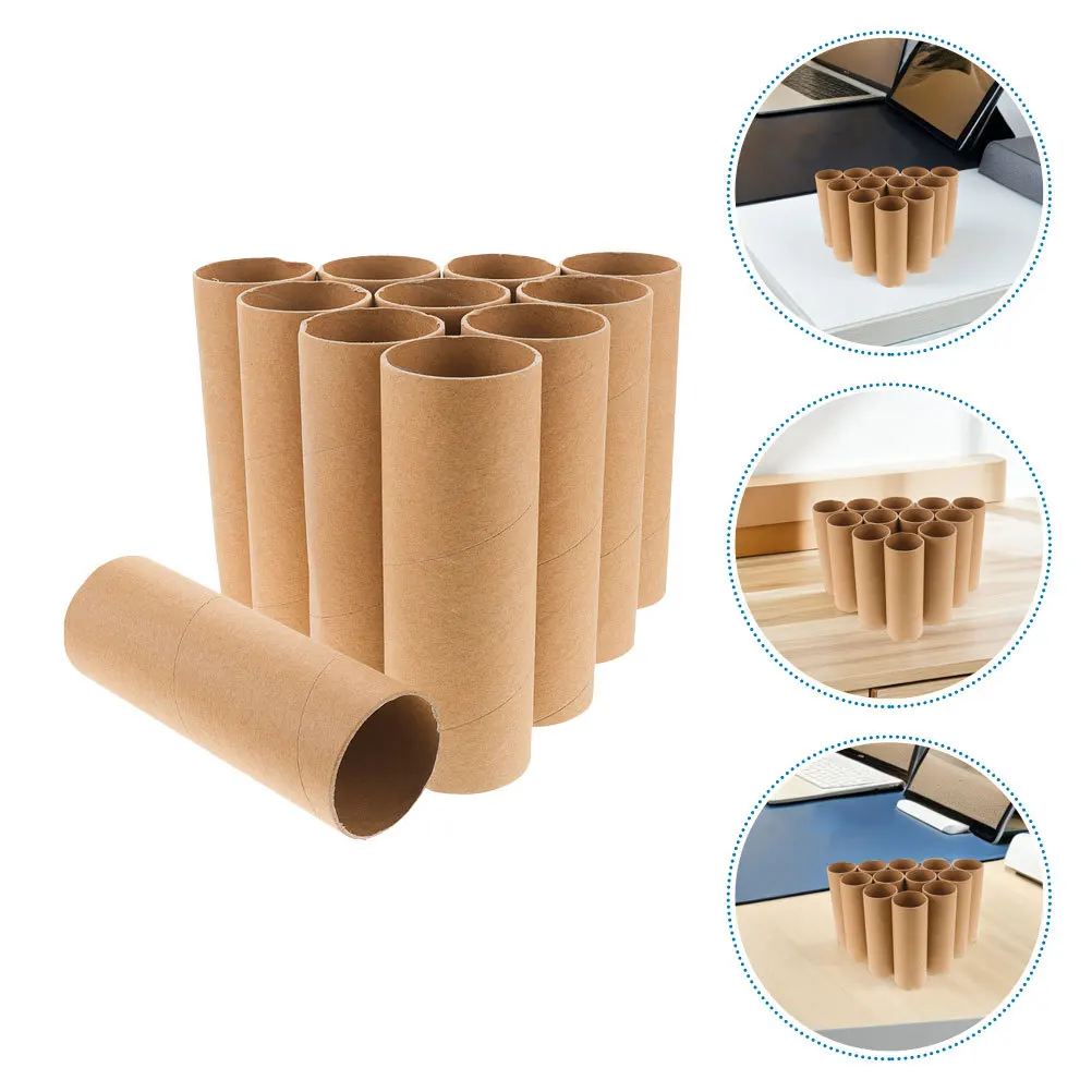 20 Buah Tabung Karton Gulungan Kertas Kraft 15Cm DIY untuk Kerajinan Silinder Kertas Kosong untuk Penyimpanan Gambar