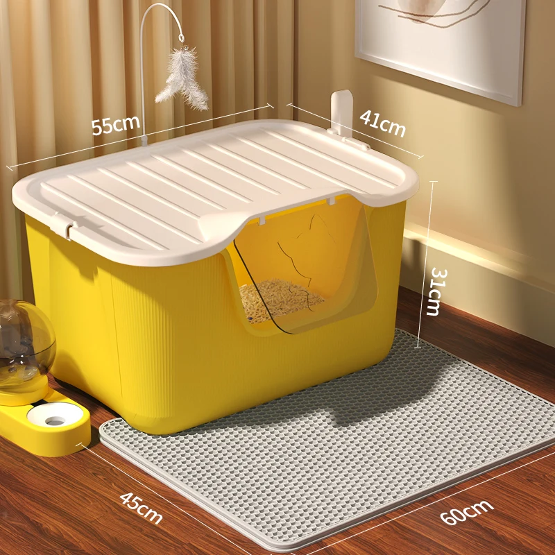 

Automatic Odor Eliminating Cat Litter Box Advanced Air Purification Cat Toilet Built in Deodorizer Continuous Freshness Home