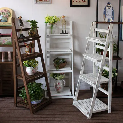 

Balcony flower stand wooden creative flower pot shelf solid wood floor storage living room folding storage shelf shoe rack multi