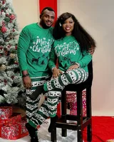 Merry Christmas Family Matching Outfits All Elk Print Mother Father Kids Pajamas Set Soft Loose Sleepwear Xmas Look Gift Pyjamas 4