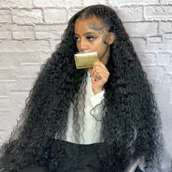 40 Inch Deep Wave Frontal Wig Transparent 13x4 13x6 HD Lace Frontal Human Hair Wigs Curly Human Hair Lace Frontal Wigs For Women