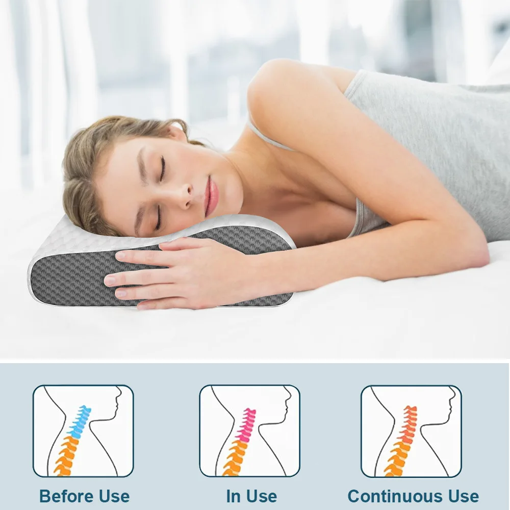 

JFLEGAL Memory Foam Pillow Slow Rebound Deep Sleep Memory Pillow Side Sleep Breathable Neck Pillows for Bedroom Travesseiro