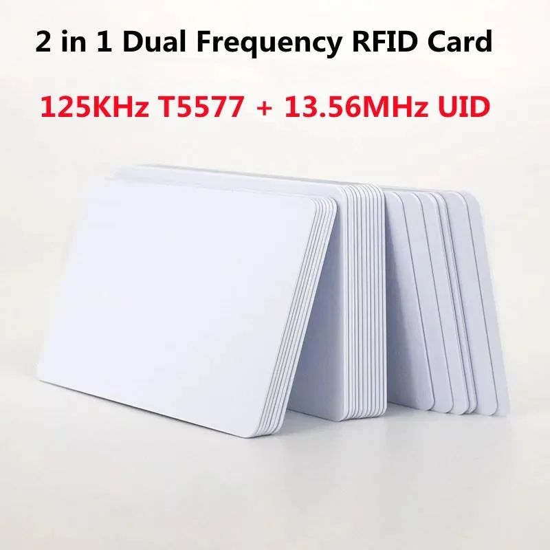 IC+ID UID Rewritable Composite Key Cards Keyfob Dual Chip Frequency RFID 125KHZ T5577 EM4305+13.56MHZ Changeable Writable