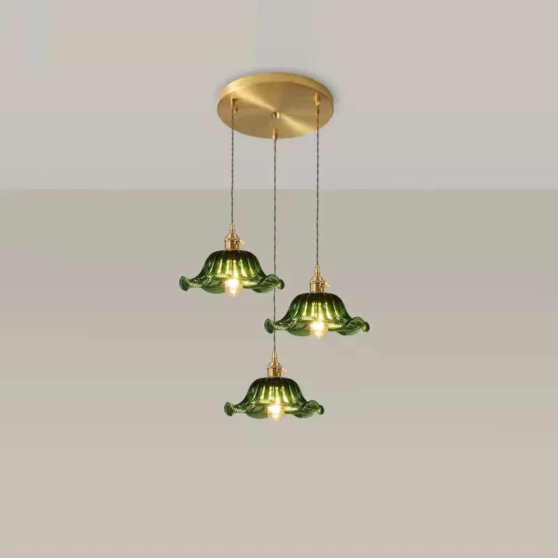 Suspension Light Amber Glass Chandelier E27 Restaurant Stripe Pendant Light For Dining Room Kitchen Cafe Bedside Hanging Lamp