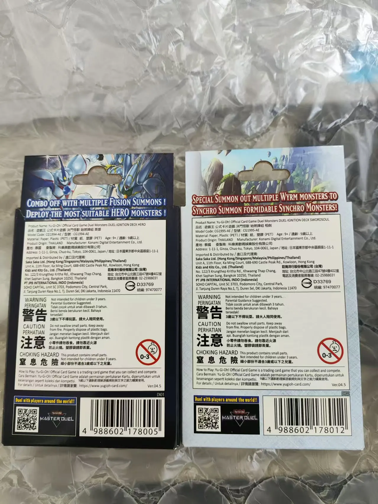 Yugioh-モンスターの決闘ボックス,オリジナルのイグニッションデッキ,ソードソウルヒーロー,封印されたブースターボックス,アジアン,英語コレクション,di01,di02,2個,2025