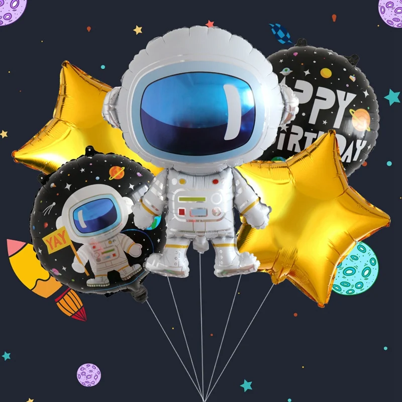 Outer Space Balloon Garland Arch Kit Explore Theme Party Boy Kids Birthday Party Decor Astronaut Rocket Ship Foil Balloons 