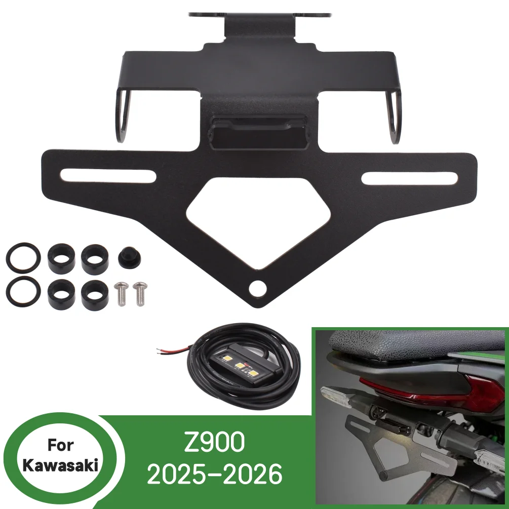 Z900 License Plate Holder For Kawasaki Z 900 2025 2026 Motorcycle Rear Tail Tidy Fender Eliminator Kit Bracket Accessories