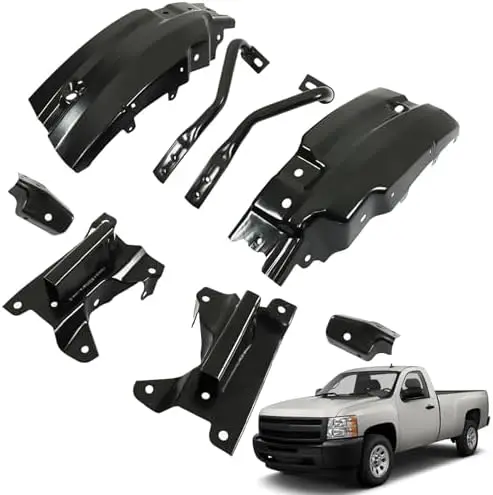 

8Pcs Steel Front Bumper Brace for 2007-2013 Silverado 1500 - Black