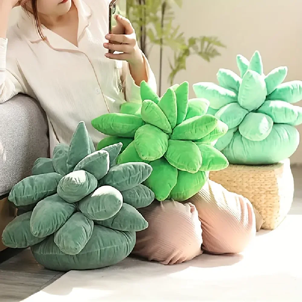 Succulent Pillow Extra Large, 3D Simulation Succulents Cactus Pillow For Room Decor, Plush And Aesthetic Pillows For Couches Gar