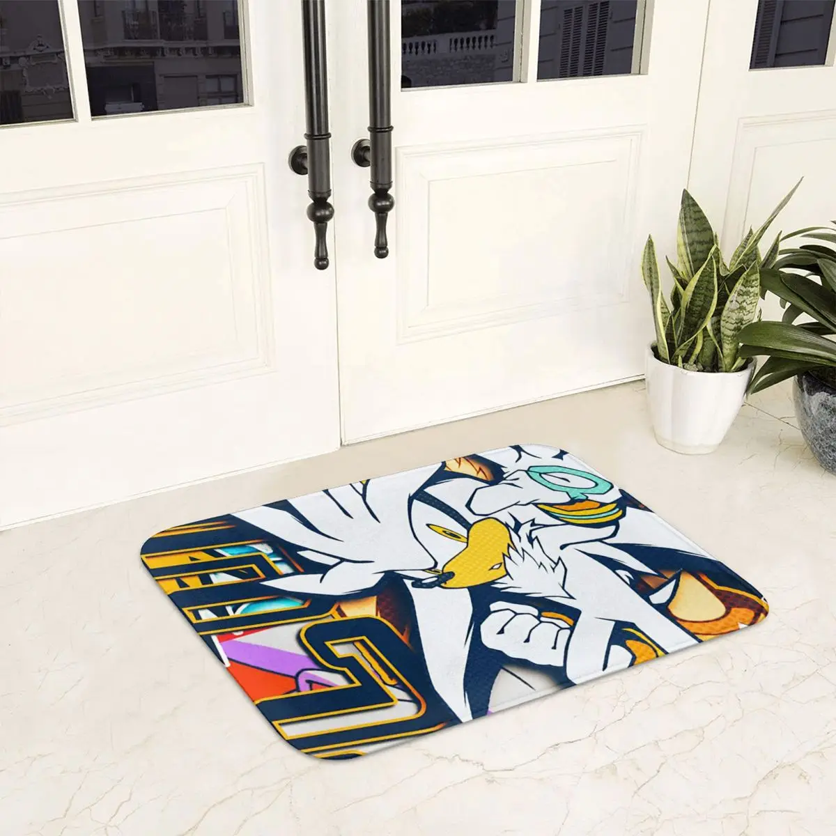 Silver S-Sonic-S T-The-S H-Hedgehog-S Anti-slip Doormat Floor Mat Carpet Rug for Kitchen Entrance Home Living room Footpad Mats