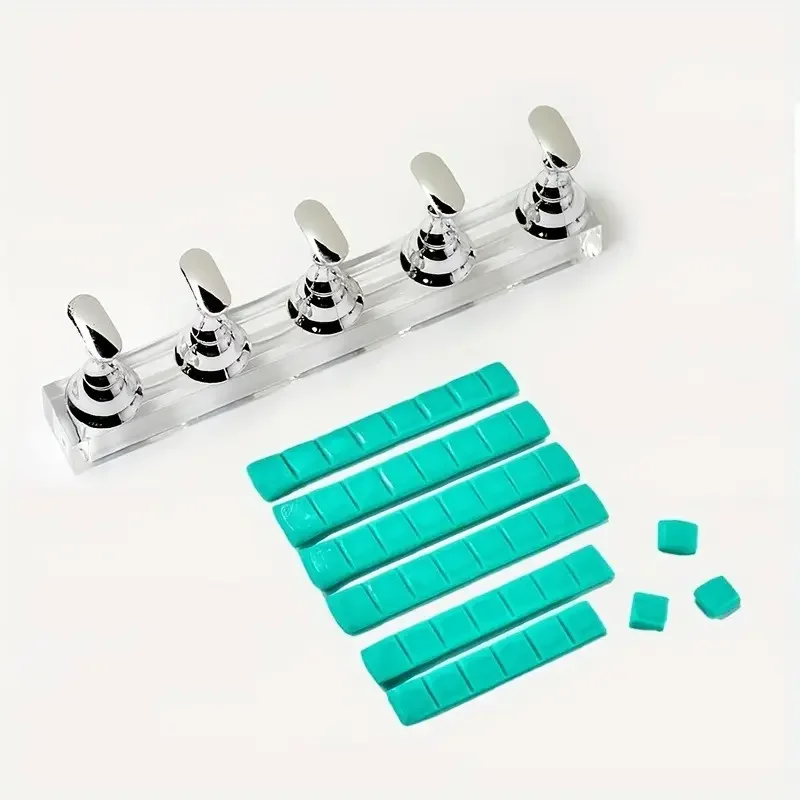 Magnetic Nail Art Stand for Beginners Hypoallergenic with Reusable Putty Perfect for Home Salon Practice & Display