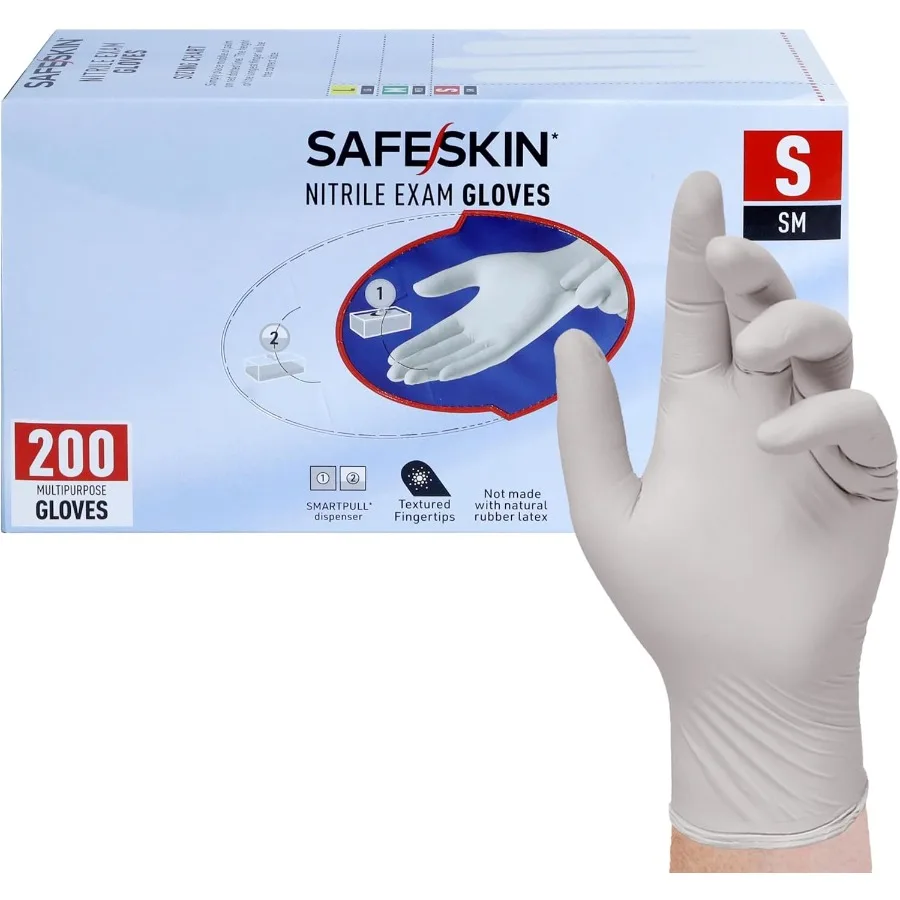 

Нитриловые смотровые перчатки Одноразовые перчатки без пудры для медицинской чистки зубов Кулинария Химотерапия 3,5 мил Серый Enhance