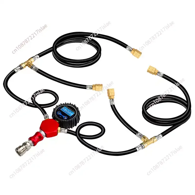 4 Way Tire Inflation Deflation System Off-Road Digital Pressure Gauge Customize Hose and Air Chuck