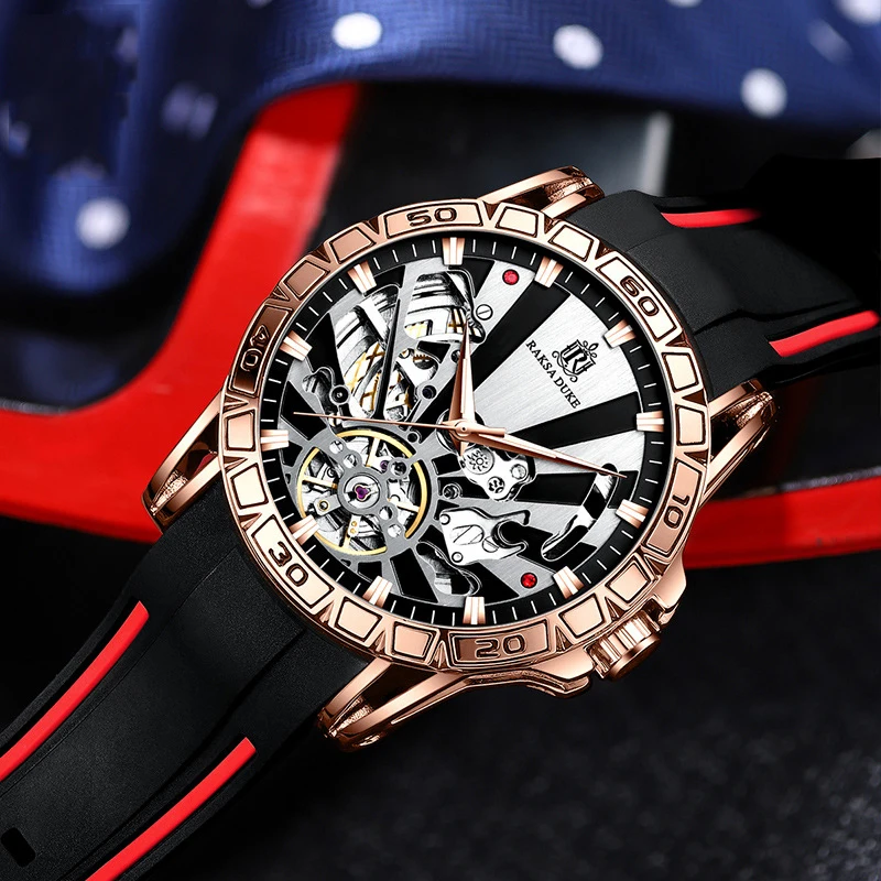 Tourbillon Mechanical Mens Watch Luxury Casual Fashion Design Automatic Sports Waterproof Male Wristwatch Relogio Feminino