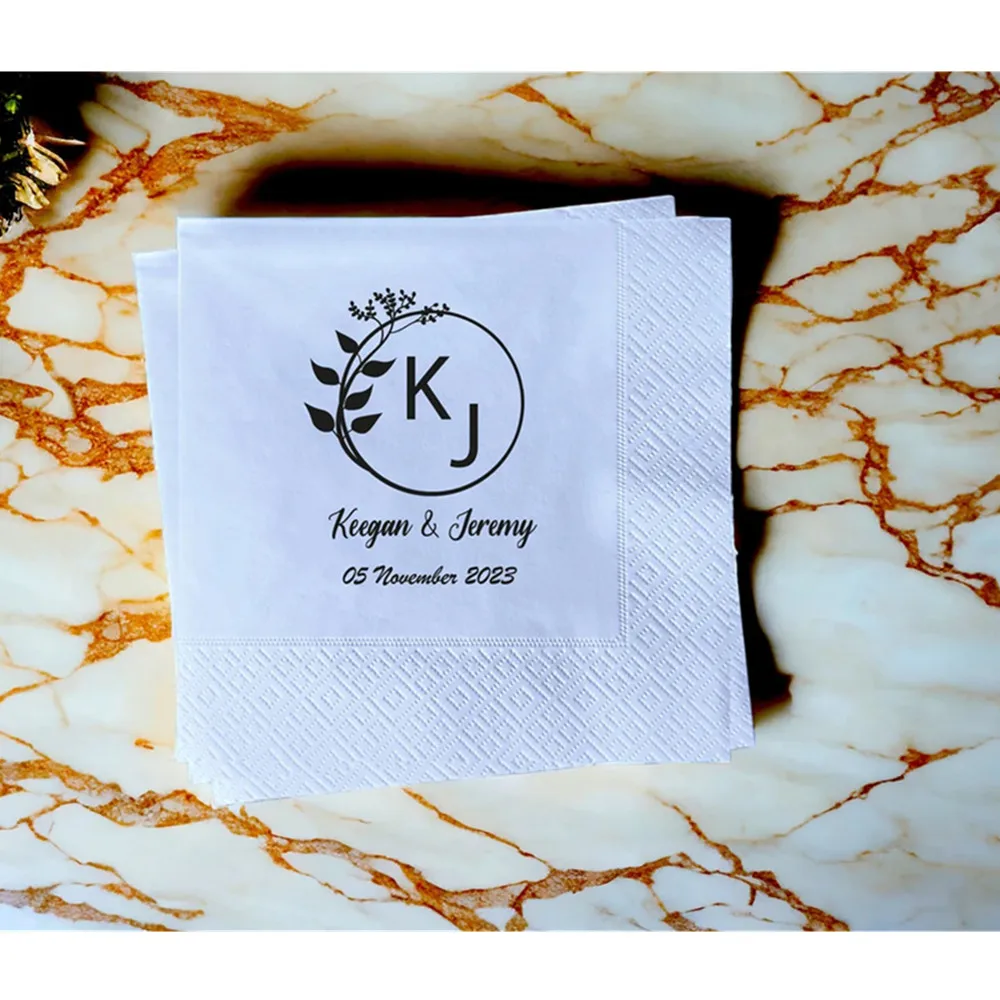 

50PCS Custom Napkin, Personalized Napkins, Wedding Napkin, Dinner Napkin, Coctail Napkin, Lunch, Custom Napkin, Luxury Napkins