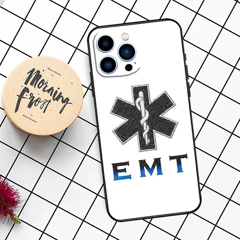 Emergency Medical Star of Life Case For iPhone 16 15 14 11 12 13 Pro Max Mini X XR XS Max 7 8 16 15 Plus Cover Funda