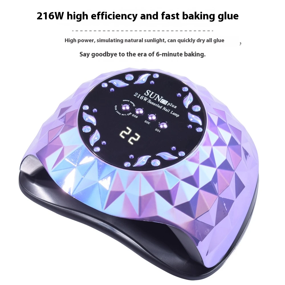 Professional 216W UV LED Nail Lamp With Infrared Sensor And Four Timer Settings For Gel Polish Curing And Drying